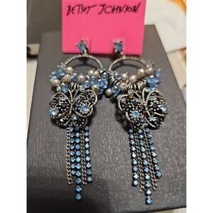 Betsey Johnson Butterfly Chandelier Earrings